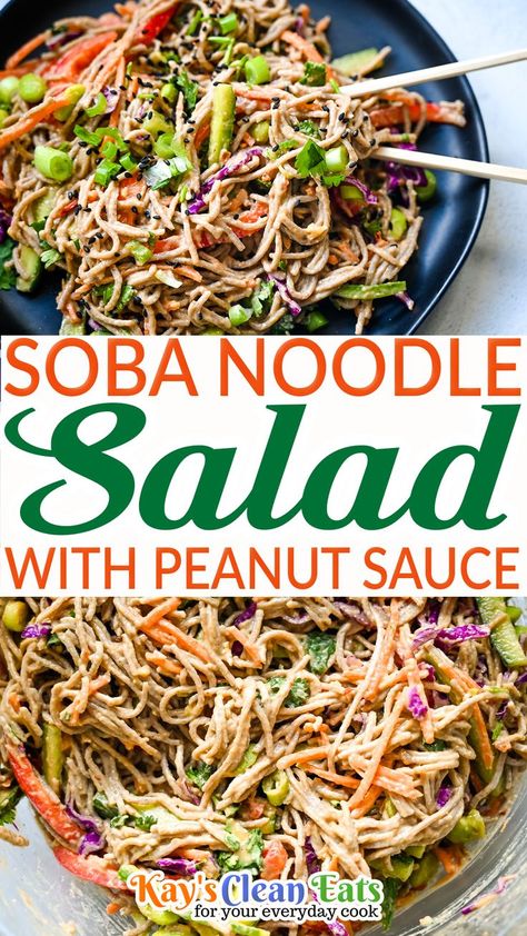 Peanut Pasta Salad Recipes, Soba Noodle Salad With Peanut Dressing, Thai Soba Noodle Salad, Easy Soba Noodle Recipe Healthy, Healthy Noodle Salad Recipes, Vermicelli Noodle Salad With Peanut Sauce, Soba Noodle Recipe Peanut Sauce, Soba Salad Recipe, Healthy Soba Noodle Recipe