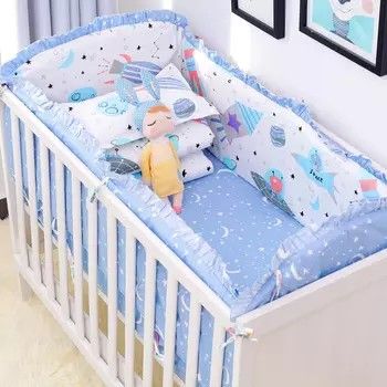 Blue Crib Bedding, Cot Bumpers, Blue Universe, Baby Cot Bumper, Universe Design, Cot Bedding Sets, Blue Crib, Baby Crib Bumpers, Newborn Bed