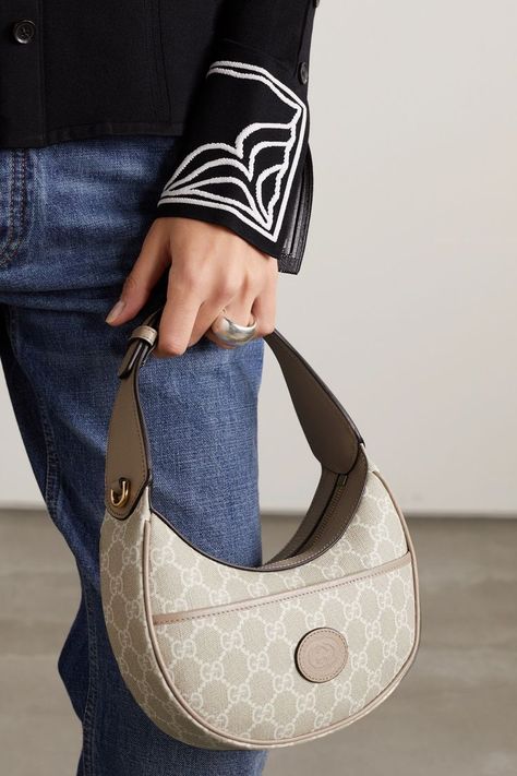 Shoulder bag perfect for all your neutral outfits, beige. Fashion spring summer inspo ideas holiday casual chic old money vibes Branded Shoulder Bags, Luxury Suitcase, Gucci Products, Gucci Mini Bag, Fancy Accessories, Luxury Bags Collection, Gucci Mini, Bags Gucci, Moon Shape