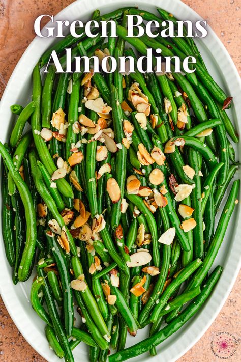 Green Beans With Toasted Almonds, Green Bean Recipes Almonds, Lemon Butter Green Beans, String Bean Almondine Recipe, Green Bean With Almonds, Green Beans With Almonds Sauteed, String Beans Almondine, Green Beans Almondine Easy, Side Dishes Green Beans