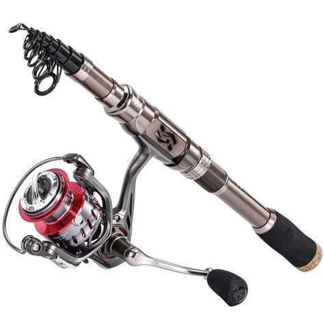 PRICES MAY VARY. Premium fishing rods and exquisite fishing reel pair together to showcase the perfect design of Sougayilang. Sougayilang telescopic fishing rod are constructed with High Density 24-Ton Carbon Fiber reinforced with Fiberglass Composite for power and elasticity ; Thewelded stainless steel guides with Zirconium Oxide rings for superior casting distance and accuracy while dissipating heat more efficiently which delivers excellent durability with monofilament, fluorocarbon and braide Telescopic Fishing Rod, Freshwater Fishing, Spinning Reels, Rod And Reel, Fishing Rods, Fishing Pole, Cycling Workout, Fishing Gifts, Fishing Reels