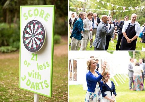 Yes!  I was wondering how I could incorporate darts into our lawn games! Wedding Darts, Darts Outdoor, Outdoor Wedding Games, Garden Wedding Games, Fete Ideas, Bbq Games, Village Fete, Wedding Game, I Do Bbq