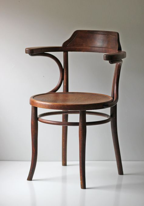 Found on Bing from www.etsy.com Small Arm Chair, Wooden Cafe, Revolving Chair, Cafe Chair, Thonet Chair, Bistro Furniture, Outdoor Dining Spaces, Cafe Bistro, Old Chairs