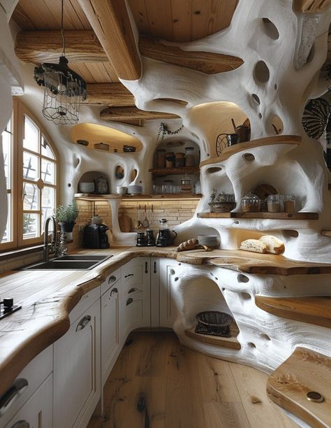 Cob House Kitchen, Cobb Houses, Earthship Design, Cob House Interior, Earthship Home, Water House, Cob House, Earth Homes, Earthship