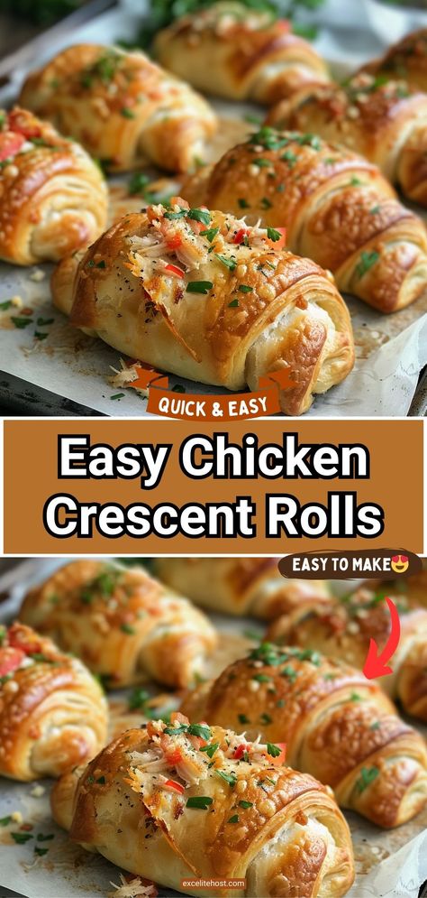 Ingredients: 1 package crescent roll dough (8 rolls) 1 Foods To Make With Crescent Rolls, Supper With Crescent Rolls, Crescent Roll Sliders, Breakfast Recipes Crescent Roll, Finger Food Meals Dinners, Easy Cheesy Chicken Crescent Rolls, Dinner Recipes With Crescent Roll Dough, Cheesy Chicken Rolls, Picnic Roll Ups Crescent Rolls