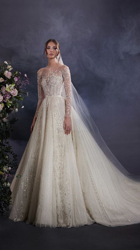 Zuhair Murad - Spring 2024 Bridal Wedding Dresses Zuhair Murad, Zuhair Murad Bridal, Zuhair Murad Dresses, Bride Dress Simple, Boho Bridal Gowns, Classy Wedding Dress, Pretty Wedding Dresses, Fancy Wedding Dresses, Dream Wedding Ideas Dresses