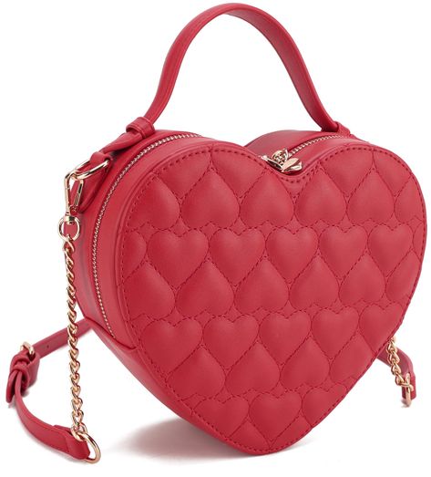 PRICES MAY VARY. Size: 8' x 3" x 6.50", fits iphone plus size cell phone naughty purse Ajustable and removable long strap drop is from 19" to 23", you can carry it as a shoulder bag and crossbody purse Good Quality PU leather and gold tone zipper hardware, looks expensive This structured heart shaped bag is good for night out, parties, shopping, concerts,festivals and more Money back guaranteed - 100% satisfaction guranteed for 30 days, please contact us If you have any issues with your purchase Heart Crossbody Bag, Heart Shaped Bag, Novelty Purses, Red Quilts, Purse For Women, Heart Bag, Cute Purses, Cute Bags, Blue Heart