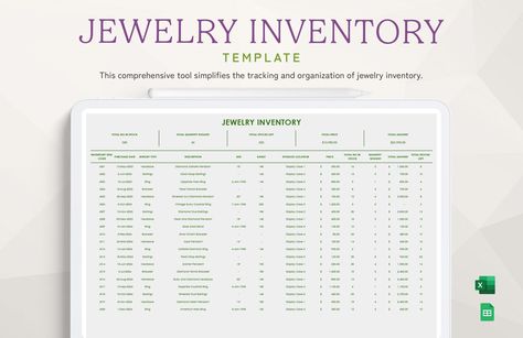 Jewelry Inventory Template Inventory Management Templates, Resume Generator, Inventory Template, Indesign Free, Printable Checks, Sales Crm, Seo Plan, Free Cover Letter, Free Business Plan