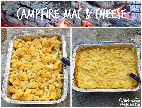 Campfire Mac & Cheese....these are the BEST Camping Recipes! Campfire Food Ideas Breakfast, Campfire Ideas, Camping Week, Preschool Camping, Campfire Foods, Campfire Cones, Campfire Meals, Camping Preschool, Camp Meals