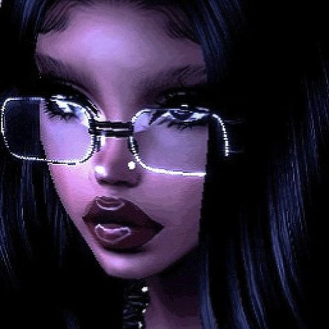 Profile Picture Black Woman, Imvu Pfp Aesthetic, Black Characters Pfp, Black Imvu Girl, Purple Profile Picture, Imvu Pfp, Imvu Girl, Light Purple Hair, Imvu Outfits