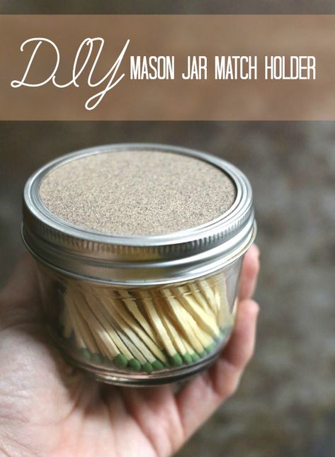 Camping Bedarf, Diy Mason Jar, Mason Jar Projects, Diy Projektit, Match Holder, Campfire Cooking, Jar Diy, Camping Supplies, Camping Ideas