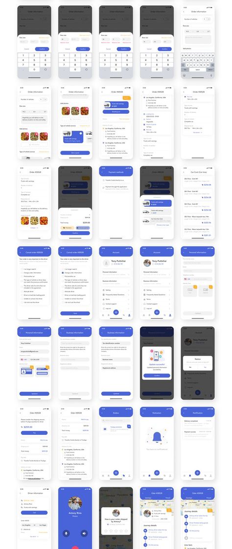 TruckGo - Logistics Mobile App 50+ Premium Quality iOS App Screens Prototype App, App Template Design, App Wireframe, Logistics Design, Ui Design Principles, Website Design Inspiration Layout, Mobile App Templates, Mobile App Design Inspiration, Ux Mobile