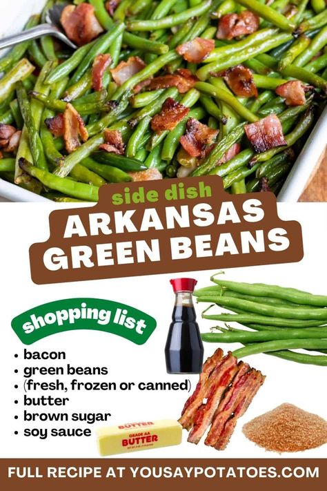 Green Beans From A Can Recipes, French Green Beans With Bacon, What To Do With Canned Green Beans, Savory Green Beans, French Green Bean Recipes, Arkansas Green Beans, Frozen Green Bean Recipes, Canned Green Bean Recipes, Green Bean Side Dish Recipes