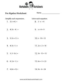 Pre-Algebra Review Worksheet Prealgebra Worksheets, Algebra Equations Worksheets, Middle School Math Worksheets, 10th Grade Math, 7th Grade Math Worksheets, Pre Algebra Worksheets, Basic Algebra, College Math, Algebra Equations