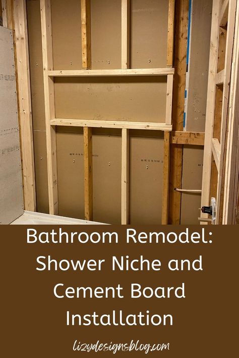 installing a shower niche Bathroom Shower Tiles, Diy Tile Shower, Tile Shower Niche, Complete Bathroom Remodel, Shower Remodel Diy, Bathroom Niche, Shower Tiles, Cement Board, Bathroom Shower Walls