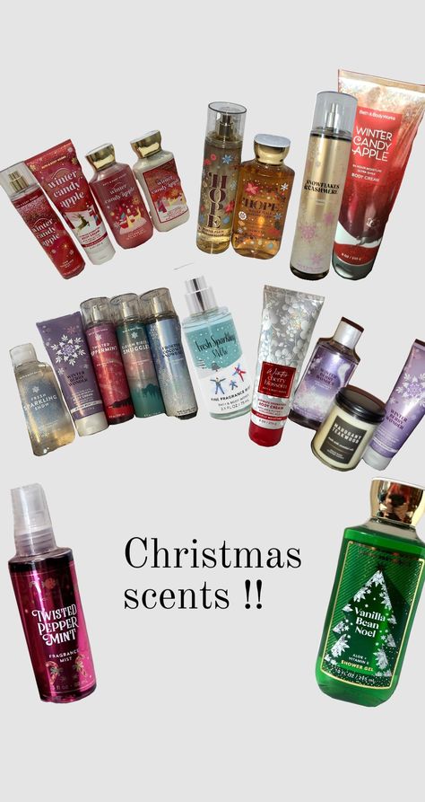 Christmas/winter scents !! (i couldn't find alot bc most of them were just winter candy apple) (I did fall!!) Winter Scents, Winter Candy Apple, Candy Apple, Winter Wonder, Candy Apples, Winter 2023, Christmas Winter, Body Cream, Scents