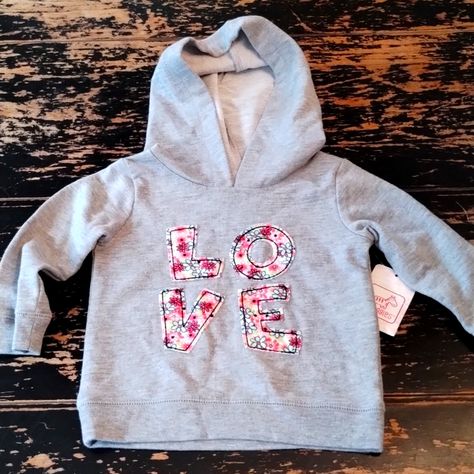 Adorable Nwt Gray Hooded Sweatshirt With Love Patch Work Letters Size 9-12 Months Hhs50 Patch Work Sweatshirt, Patchwork Crewneck, Patchwork Hoodie, Patchwork Sweatshirt, Love Sweatshirt, Diy Sweatshirt, Patch Work, Custom Sweatshirts, Crazy Quilts