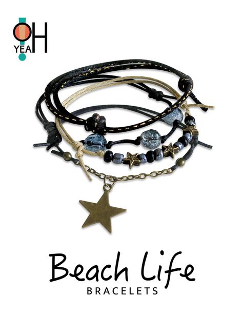 STAR GAZE - 4 PIECE SUMMER BRACELET SET!!!  #OYeah #CharmBracelet #Star #Charm #BeachBracelet #SummerJewelry #BeachLife Star Gaze, Grunge Accessories, Theme Nature, Bracelet Pack, Wave Bracelet, Bracelet Knots, Jewelry Accessories Ideas, Funky Jewelry, The Heavens