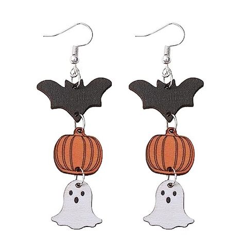 Halloween Costume Jewelry, Scary Decorations, Bat Earrings, Pumpkin Spider, Unique Halloween Costumes, Cute Bat, Pumpkin Ghost, Pumpkin Earrings, Halloween Vintage