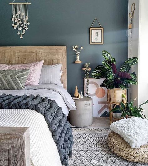 Wallpaper Room, Teal Bedroom, Blue Bedroom Decor, Bedroom Wall Colors, Green Walls, Bedroom Color Schemes, Bedroom Green, Bedroom Paint, Master Bedrooms Decor