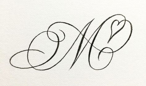 The Letter M, In Cursive, Cursive Writing, Letter M, Tattoo Ideas, Writing, Tattoos, White, Black