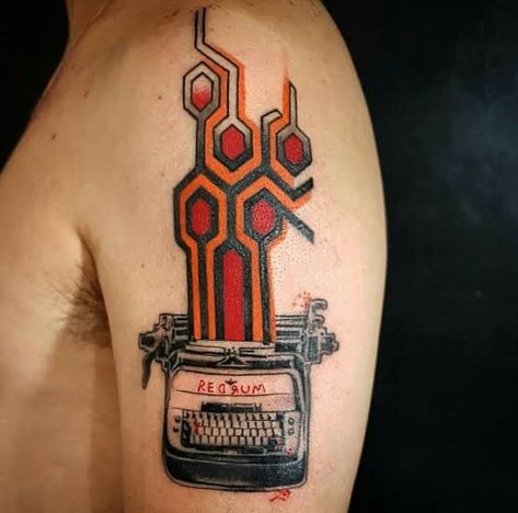 Shining Tattoo Ideas, Steven King Tattoos, Shinning Tattoos, The Shining Tattoo Ideas, Pet Sematary Tattoo, The Shining Tattoo, Stephen King Tattoos, Horror Sleeve, Horror Tattoos