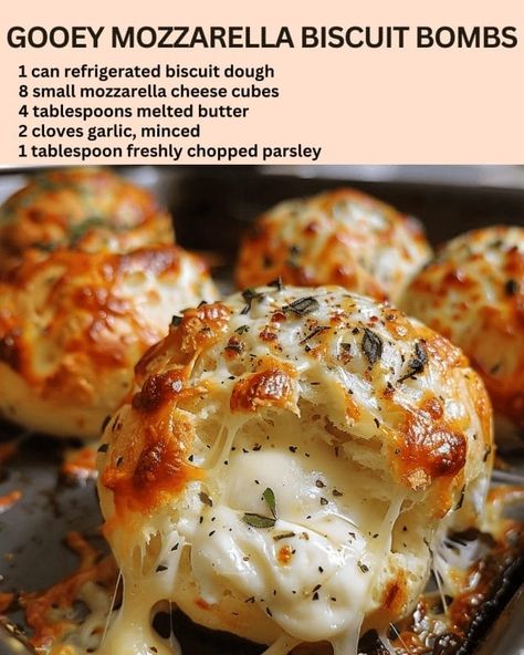 Gooey Mozzarella Biscuit Bombs Omelet, Best Biscuit Recipe, Beach Recipes, Cheesy Biscuit, Holden Beach, Biscuit Dough, Bread Recipes Homemade, Quick Snacks, Biscuit Recipe