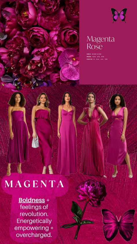 Magenta Bridesmaids Dresses, Raspberry Wedding Color, Magenta Wedding Colors, Magenta Wedding Theme, Nighttime Wedding, Raspberry Wedding, Magenta Wedding, Night Time Wedding, Fuchsia Wedding