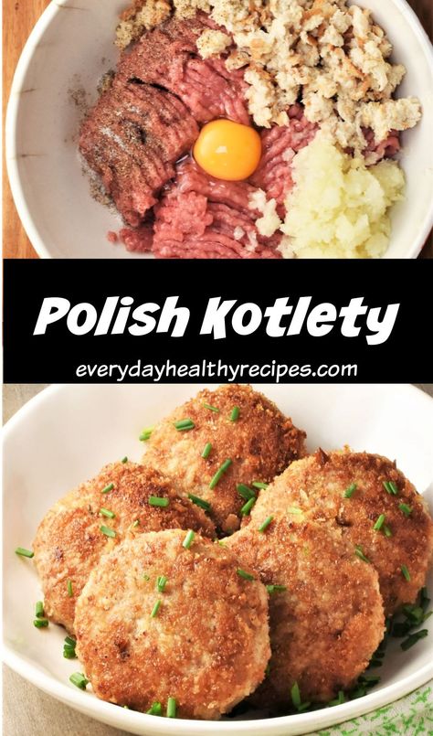 Kotlet Recipe, Easy Polish Recipes, Polish Food Traditional, Lithuanian Recipes, Simple Family Meals, Eastern European Recipes, Ukrainian Recipes, Homemade Recipe, Everyday Meals