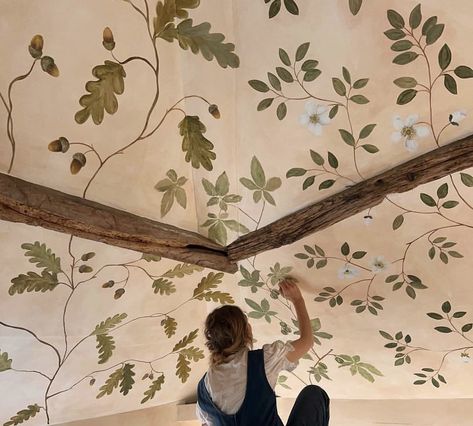 Tess Newall, Ceiling Murals, July 7, Dream House Decor, Architectural Digest, Garden Room, House Inspo, Dream Home Design, Timber Frame