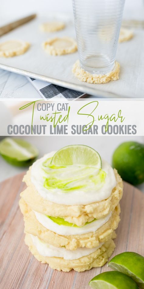 Coconut Lime Sugar Cookies (Twisted Sugar Copy Cat) - Cooking With Karli Monster Recipes, Lime Sugar Cookies, Lime Frosting, Copycat Cookies, Cat Cooking, Crumble Cookie Recipe, Cooking With Karli, Crumble Cookies, Lime Cookies