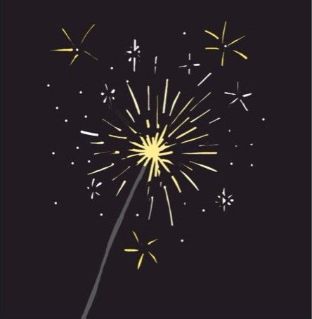 Sparkler drawing Sparkle Drawing Simple, Sparks Drawing, New Years Painting Ideas, Sparkler Drawing, Draw Fireworks Easy, Sparkler Illustration, New Year Painting Ideas, Sparkles Drawing, Sparkler Painting