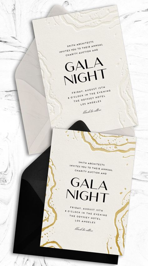 Elegant Gala Night Invitation Template to send online Texture, Gala Night Invitation, Gala Night, Fancy Event, Stone Texture, Dinner Party, Invitation Template, Auction, Stone