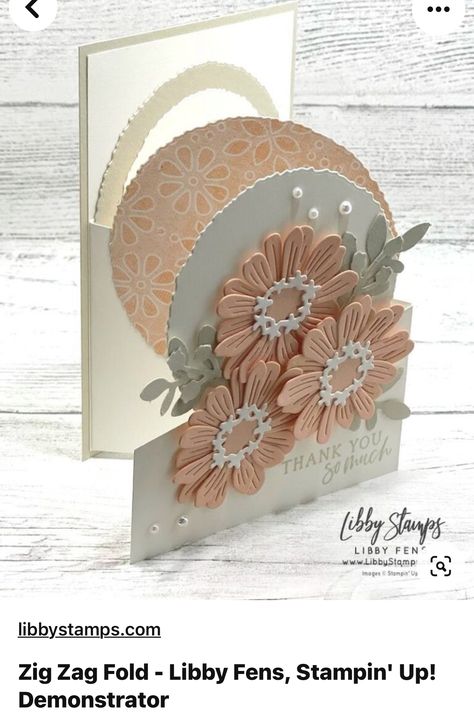 Zig Zag Folds, Stampin Up Birthday Cards, Fancy Fold Card Tutorials, Daisy Cards, Shaped Cards, Fancy Fold Cards, Fancy Folds, Birthday Cards Diy, Stamping Up Cards