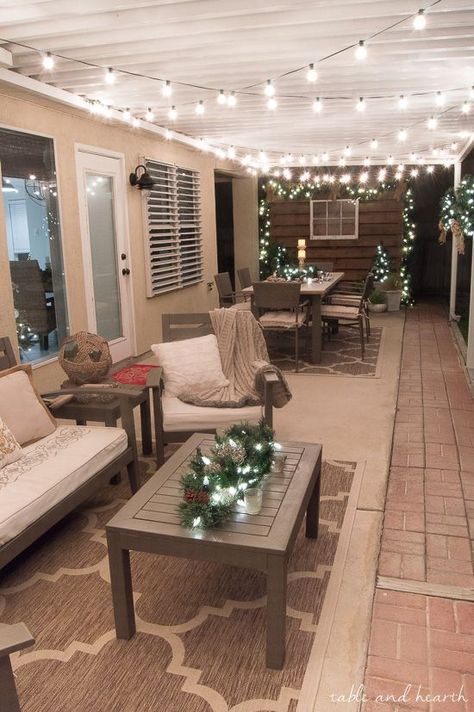 Interior Design Minimalist, Backyard Living, Patio Lighting, Back Patio, Backyard Decor, Design Case, My New Room, Patio Design, Outdoor Christmas