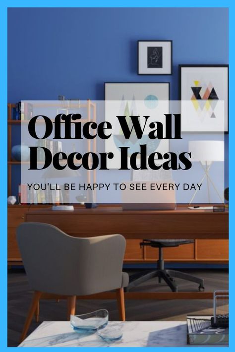 Office decor ideas and inspiration that make a creative workspace. Click through for office wall decor ideas, office murals, and unique office shelves to put on your walls. Office Decor | Office Wall Decor | Wall Decor For Office | Office Ideas | Productive Office | Faux Greenery For Office #officedecor #officeideas #office #diyoffice #walldecorforoffice #creativeoffice Art For Business Office, Decorating Office Walls At Work, Commercial Office Wall Design Ideas, Behind Office Desk Wall Decor, Government Office Decor, Picture Wall Ideas Office Work Spaces, How To Decorate A Corporate Office, Diy Wall Decor For Office, Display Degrees In Office