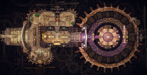 Mechanus Dnd, Dnd Vault Map, Dungeon Map Dnd, Dnd Locations, Map Assets, Summoning Circle, Fantasy Maps, World Maps, Dungeon Maps