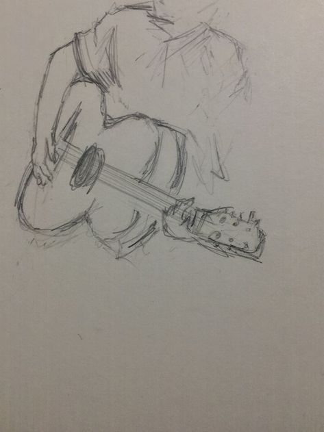 Music Related Sketches, Things To Draw Related To Music, Guitar Guy Sketch, Musical Drawings Ideas, Love Sketches Aesthetic, Music Love Drawing, Sketch Book Music, Love Sketches For Him Drawings, Song Aesthetic Drawing