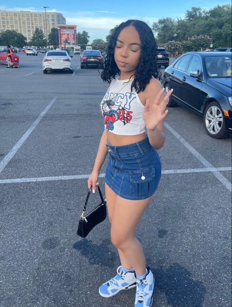 Jordan 6 Unc Outfit, Jordan 6 Outfit Woman, Unc Outfit, Jordan 6 Outfit, Home Outfit Women, Summer School Outfits, First Day Of School Outfit, Jordan 6, Outfit Women