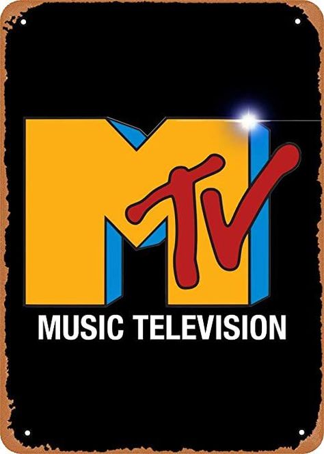 FLmiling Tv and Films MTV Black Starburst Plaque Poster Metal Tin Sign Retro Vintage 8x12 Inch Wall Decor Retro Music Room, Concert Poster Wall, Pub Wall Decor, Music Room Wall, Wall Decor Posters, Birthday Ceremony, Mtv Logo, Sign Installation, Music Concert Posters