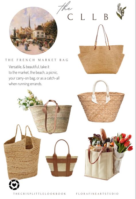 My favorite French market bags … the ultimate combination of form and function 🥖🌷 #frenchmarketbag #frenchstyle #frenchaesthetic #aesthetic Follow my shop @thecrisplittlelookbook on the @shop.LTK app to shop this post and get my exclusive app-only content! #liketkit #LTKSeasonal #LTKfamily #LTKitbag @shop.ltk https://liketk.it/4cQd2 Chic Capsule Wardrobe, French Market Bag, French Aesthetic, Market Bags, French Market, Straw Bags, Straw Tote, Tote Pattern, Bag Handmade