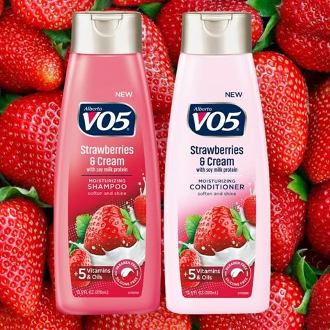 V05 Strawberries and Cream Conditioner only (the shampoo is not CG approved but can be used for a final wash). Contains: glycerin (?), protein, itchy Ms. No: aloe, coconut oil, polyquats. V05 Shampoo And Conditioner, V05 Shampoo, Strawberry Shampoo And Conditioner, Type 4c Natural Hair, Strawberry Conditioner, 4c Natural Hair Growth, Type 4c Hair, Strawberry Shampoo, Shampoo Design