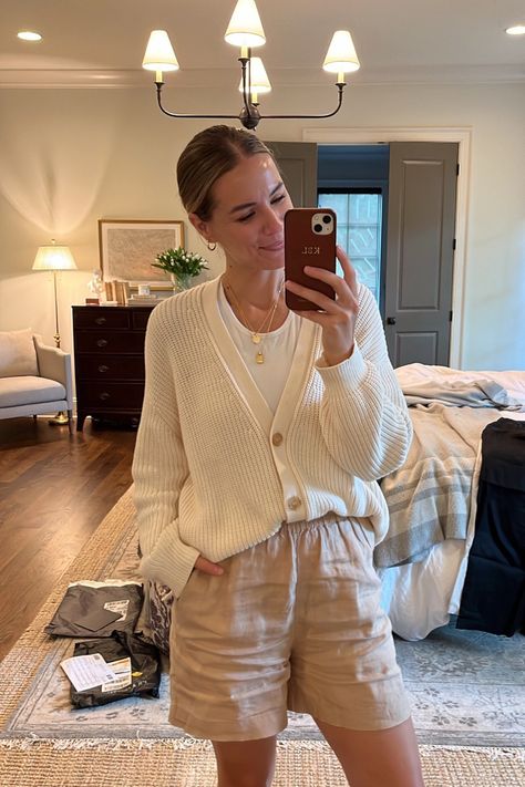 My staple cardigan from Jenni Kayne is 20% off with code MDWEVENT And these linen shorts are already only $40! Follow my shop @Keegan_Leuer on the @shop.LTK app to shop this post and get my exclusive app-only content! #liketkit #LTKSeasonal #LTKunder50 #LTKsalealert @shop.ltk https://liketk.it/4agyJ Jenni Kayne Cocoon Cardigan Outfit, Shorts And Cardigan Outfit, Cardigan And Shorts Outfit, Staple Cardigan, Cardigan Outfit Summer, Knit Cardigan Outfit, Cardigan With Shorts, Cardigan Outfit, 2024 Outfits