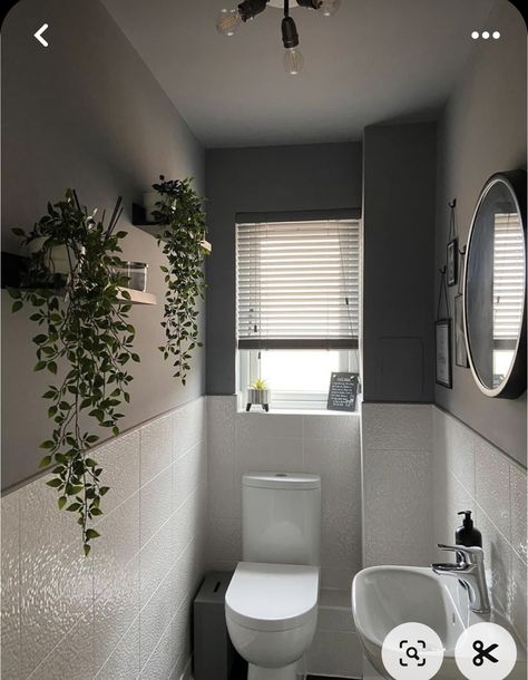 Small Toilet Design, Small Downstairs Toilet, Kleiner Pool Design, Toilet Room Decor, White Toilet, Small Toilet Room, Downstairs Toilet, Small Bathroom Makeover, Small Toilet