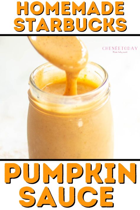 How to Make Homemade Starbucks Pumpkin Sauce - Copycat Recipe for DIY Coffee Drinks! How to make Starbucks pumpkin spice sauce recipe for coffee drinks that won't break the bank! No need to buy Torani pumpkin sauce -- this easy Starbucks pumpkin spice syrup has ingredients that are simple, you'll be making coffee at home all season long! Pumpkin Spice Sauce Recipe, Pumpkin Syrup Recipe, Pumpkin Nice Cream, Pumpkin Spice Sauce, Making Coffee At Home, Pumpkin Spice Syrup Recipe, Best Sauce Recipe, Pumpkin Syrup, Vegan Pumpkin Spice