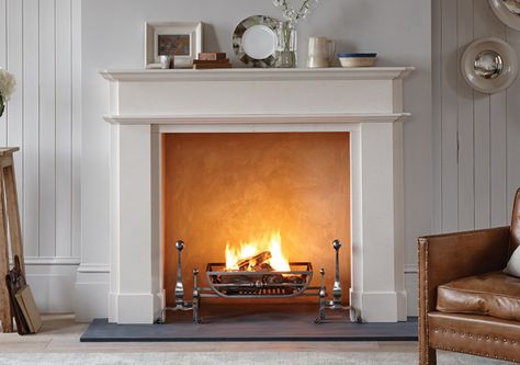 The Alhambra Limestone Fireplace Surround, Design Camino, Georgian Fireplaces, Stone Fireplace Surround, Slate Hearth, Wooden Fireplace, Fire Surround, Urban Interiors, Contemporary Fireplace