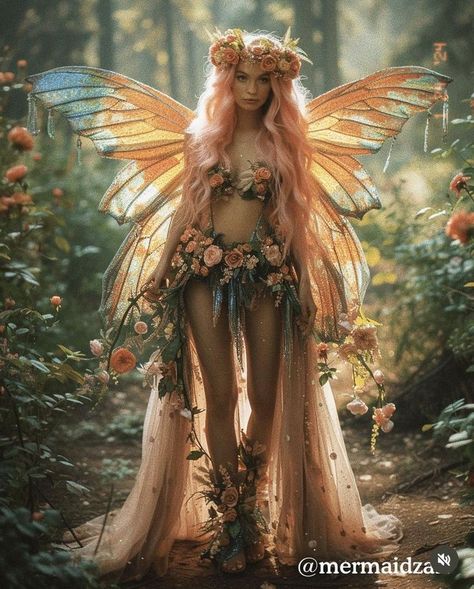 Fairy Wings Art Reference, Realistic Fairy Costume, Aesthetic Fairy Costume, Tinker Bell Wallpaper, Bell Wallpaper, Adult Fairy Costume, Fae Aesthetic, Earth Fairy, Fairy Photoshoot