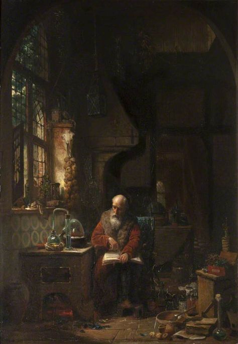 The Alchemists Laboratory. University of St Andrews Alchemist Laboratory, Alchemy Laboratory, University Of St Andrews, Carl Spitzweg, Art Ancien, Classic Paintings, St Andrews, Art Uk, Classical Art