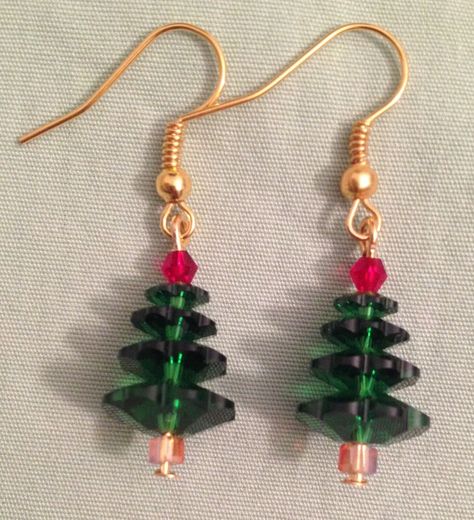 Diy Christmas Earrings, Crystal Christmas Tree, Crystal Christmas, December Photography, Noel Art, Tree Earrings, Christmas Tree Earrings, Beaded Christmas Ornaments, Christmas Accessories