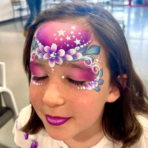 Taylor Courter on Instagram: "Absolute show stopper! Look at these lashes 😵 I was lucky enough to be requested a custom “surprise me” design by this beautiful girl and I think it was a winner! • • • #facepaint #facepainting #facepainter #facepaintersofinstagram #facepaintersoninstagram #facepaintmelbourne #facepaintingmelbourne #facepaintersmelbourne #melbournefacepaint #melbournefacepainter #melbournefacepainting #girlsfacepaint #girlsfacepainting #girlsfacepaintdesign #floralfacepaint #flowerfacepaint #purplefacepaint #fairyfacepaint #customfacepainting #onestrokefacepainting #facepaintforkids #facepaintinspo #featuremyfacepaint #facepainttutorial #princessfacepaint #facepaintingkids #facepaintingideas #facepaintmakeup #kindergrime #facepaintshare" Face Paint Rose, Floral Face Paint, How To Face Paint, Face Painting Flowers, Princess Face Painting, Fairy Face Paint, Diwali Painting, Festival Face Paint, Face Painting Tips